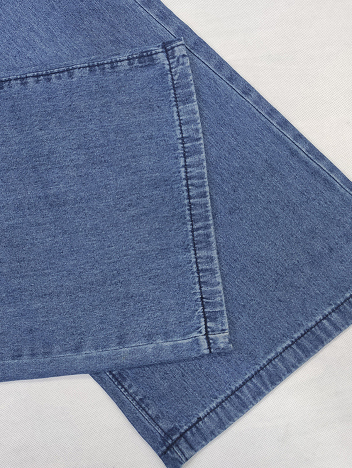 Vintage Lace-up Washed Denim Wide Leg Pants