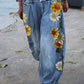Women's Loose Printed Casual Jeans