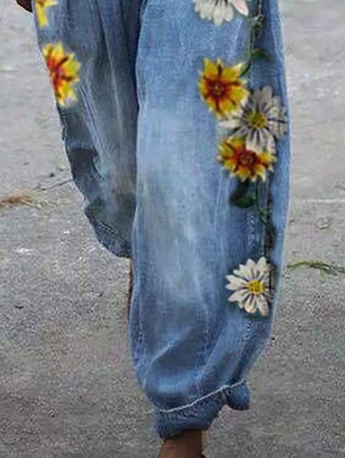 Women's Loose Printed Casual Jeans