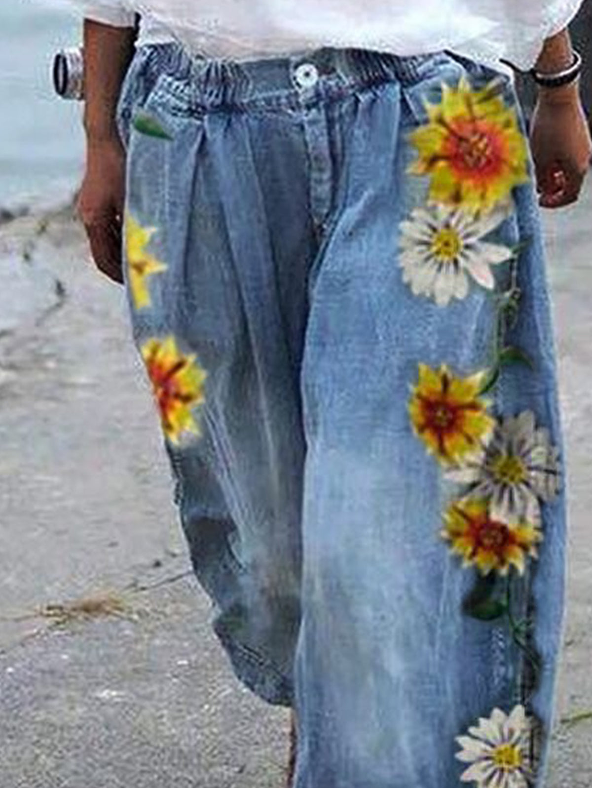 Women's Loose Printed Casual Jeans