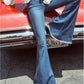 Sexy Plain Flare Leg Slim Fit Long Jeans