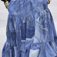 Fashion Spliced Fabric Irregular Hem Denim Skirt