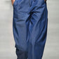 Casual Navy Blue Denim Loose Carrot Pants