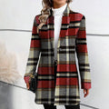 Red Long Sleeve Print Outerwear