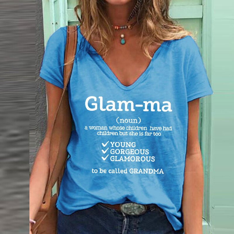 Women's GLAM-MA Lettered Casual T-shirt