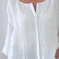 Loose Cotton And Linen Long-Sleeved Tops