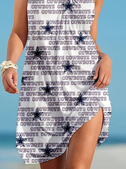 Cowboys Printed Vacation Casual Dress