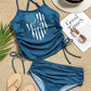 Drawstring Print Swimsuit