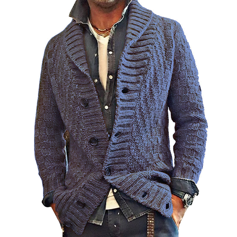 MEN'S VINTAGE LAPEL KNIT CARDIGAN JACKET  05701756X