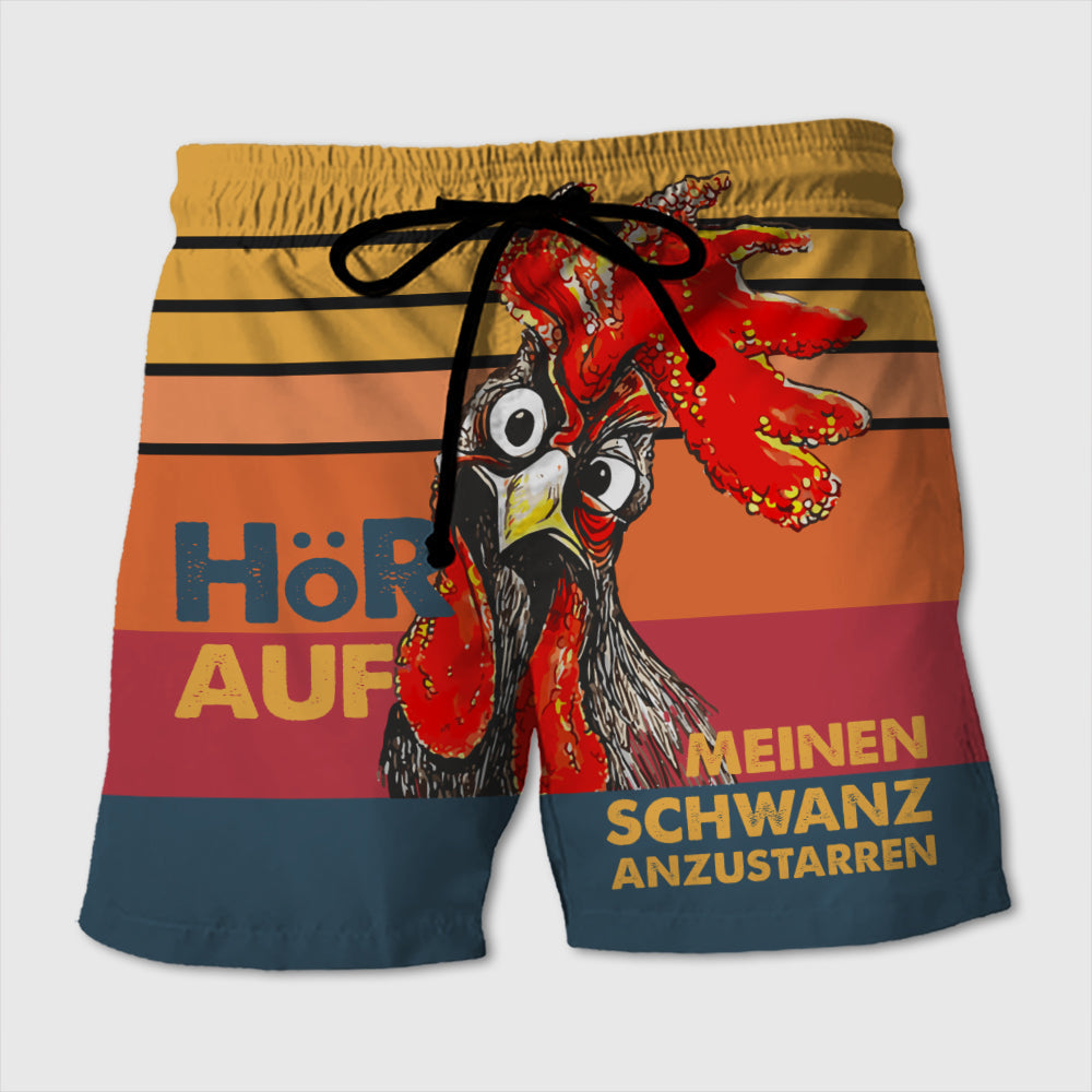 Hör auf meinen Schwanz anzustarren - Custom Beach Shorts - Swim Trunks