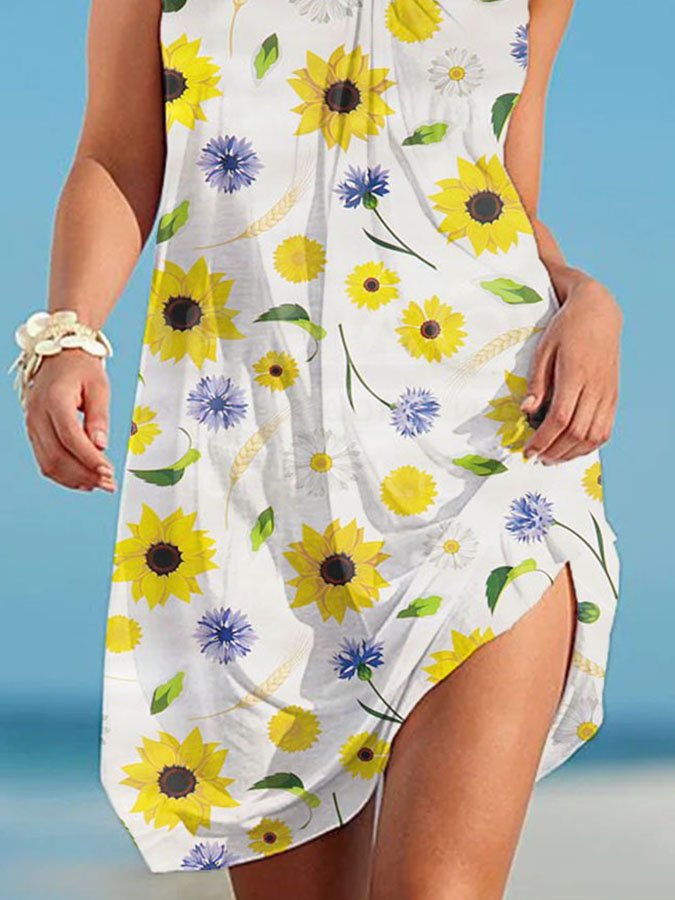 Sunflower Print Dress