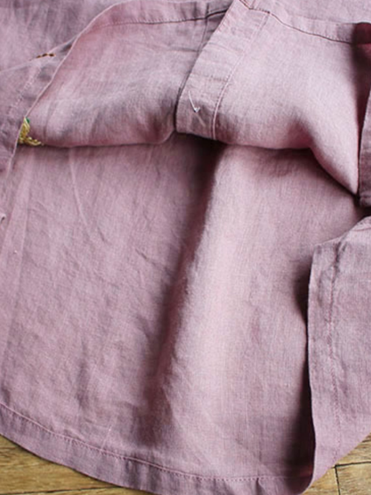 Women's Cotton Linen Embroidered Loose Casual T-Shirt