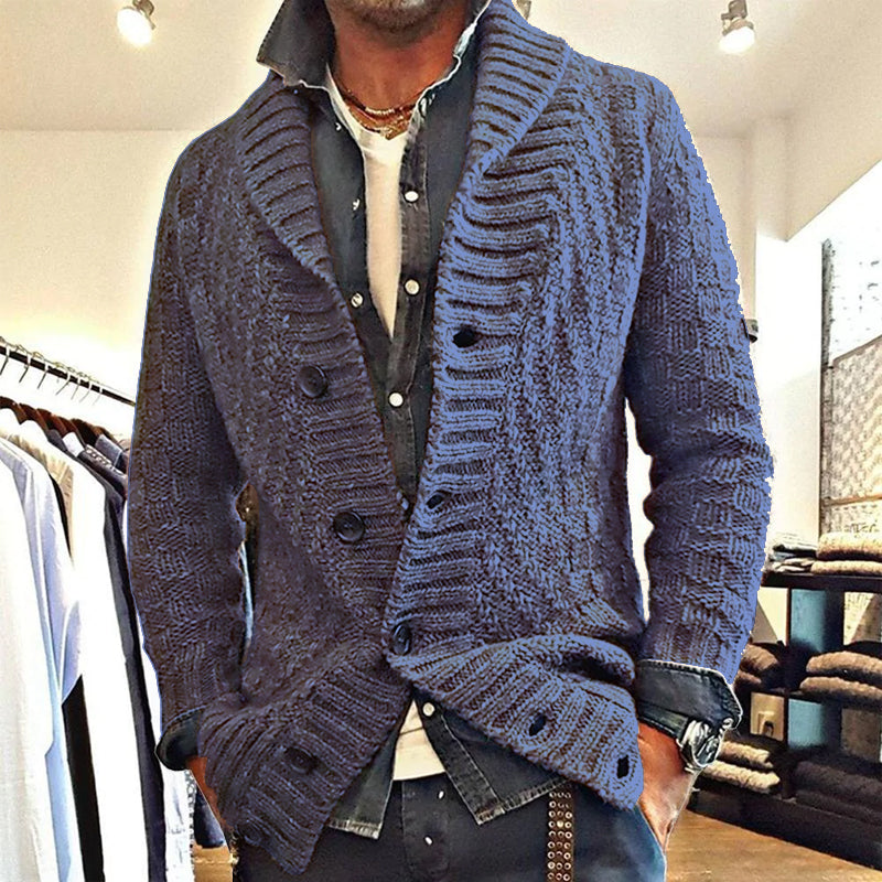 MEN'S VINTAGE LAPEL KNIT CARDIGAN JACKET  05701756X