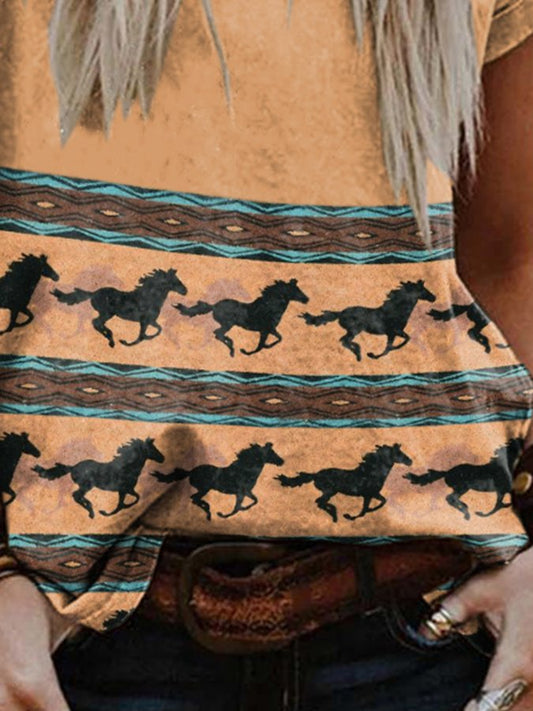 Vintage Horse Print T-Shirt