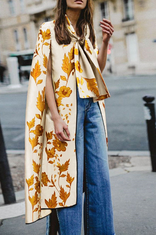 Fashion Chic Loose Bow Tie Shawl Windbreaker
