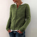 Green Plain Long Sleeve Sweater