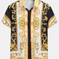 Baroque Print Button Up Shirt & Shorts