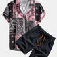 Paisley Print Button Up Shirt #Random pattern design# & Swim Shorts