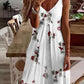 Women's V-neck Loose Pineapple Floral Slip Dress