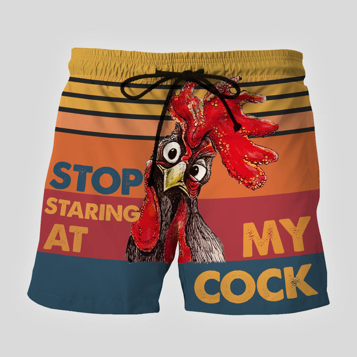 Stop staring at my cock colour Custom Beach Shorts - Swim Trunks