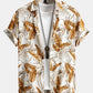 Viscose Tropical Print Button Up Shirt & Textured Cotton 5" Shorts