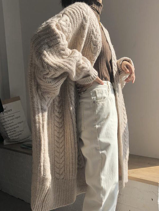 Long Sleeve Knitted Oversized Cardigan