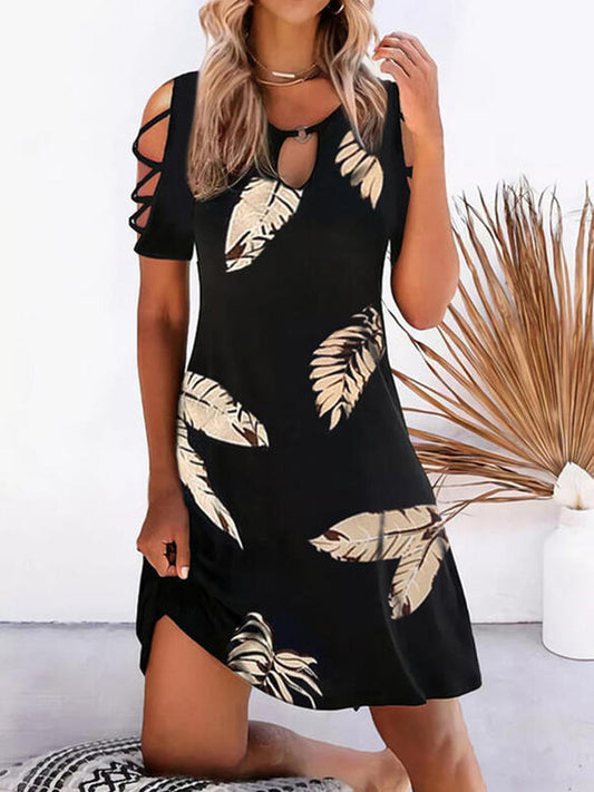 Women's Print/Gradient Short Sleeves Mini Dress