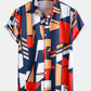 Geometry Print Button Up Shirt & Swim Shorts