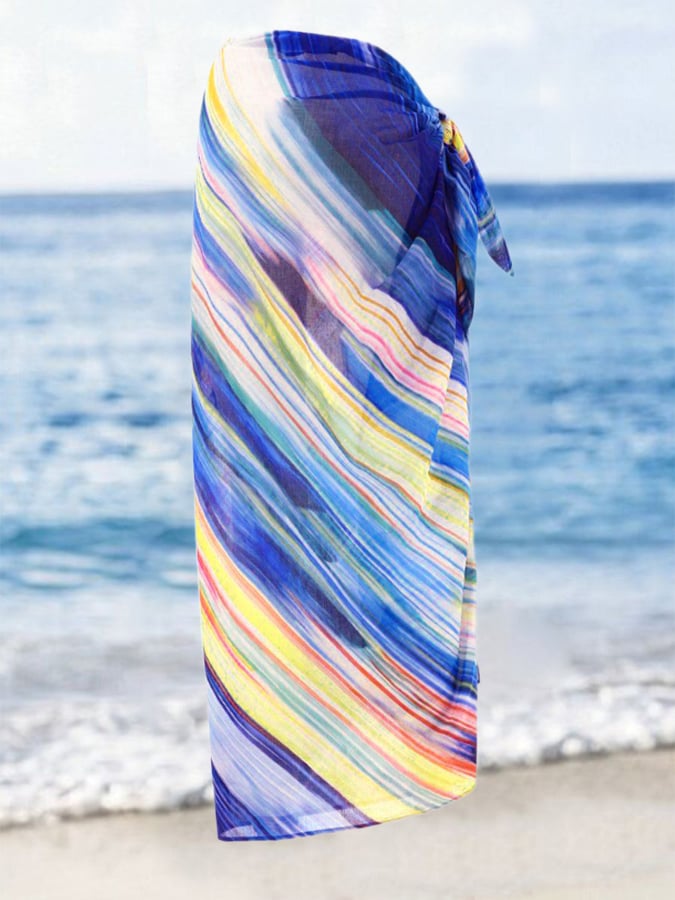 Vintage Print One Piece Swimsuit and Cover Up