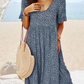 V Neck Floral Beach Vacation Casual Dresses