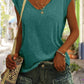 Women's Simple Solid Color V-neck Cover Sleeve Loose Tee