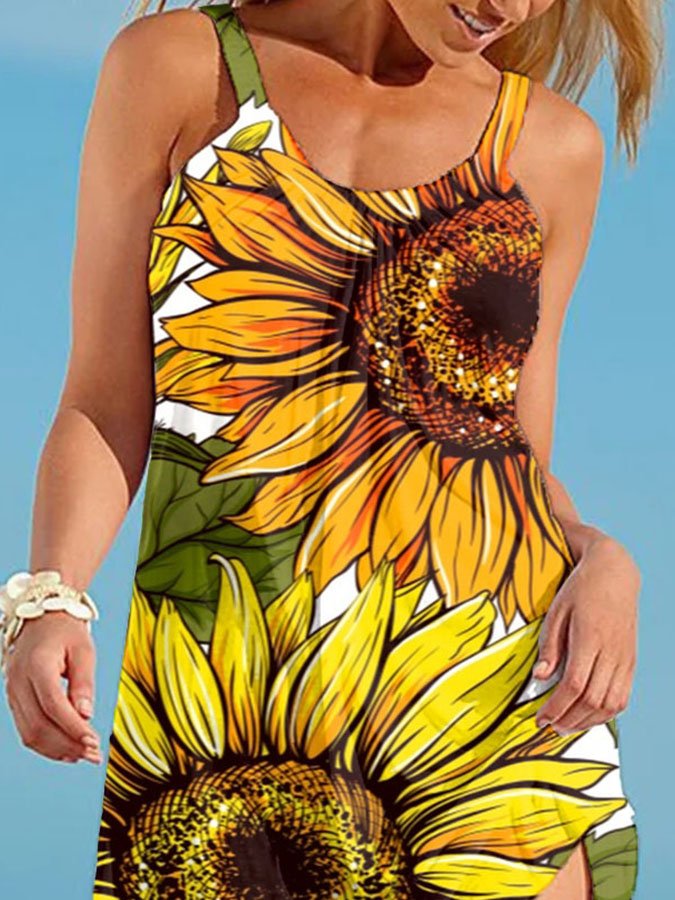 Sunflower Print Dress