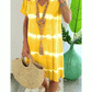 V-neck Tie-dye Short Sleeve Dress