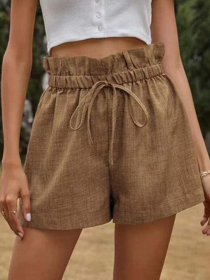 High Waist Lace Up Casual Shorts