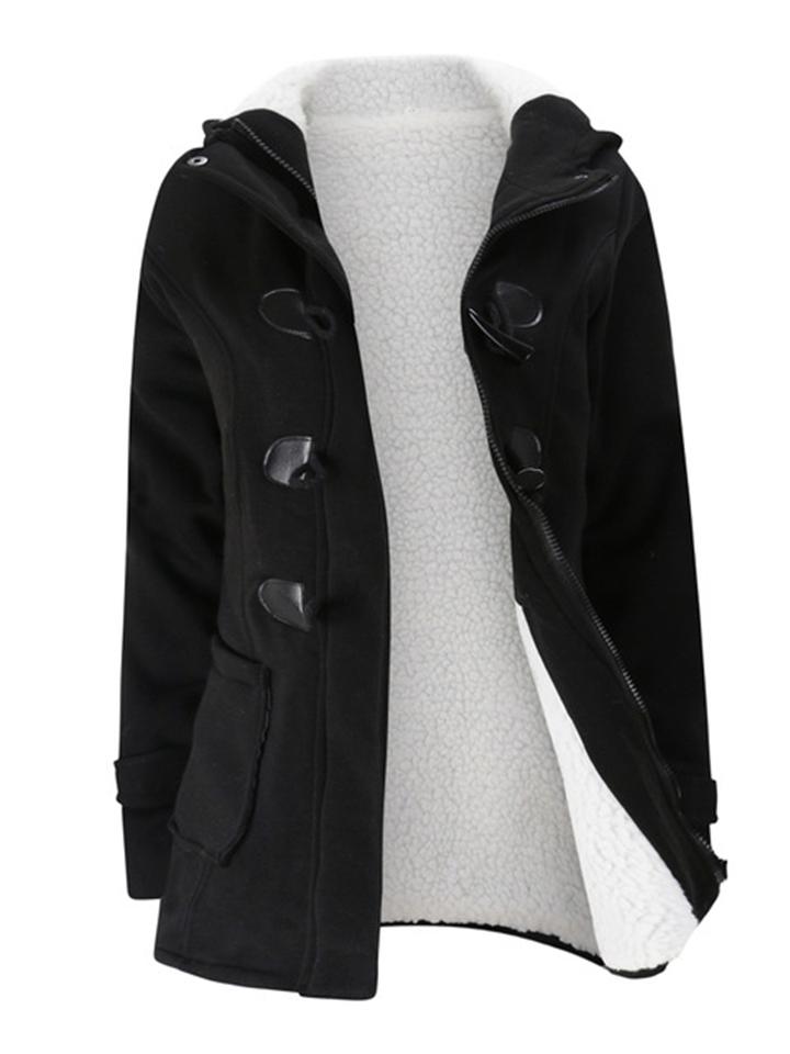Casual Warm Plush Lined Hooded Jacket Coat
