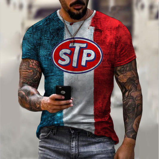 Men's Fashion Contrast Short Sleeve T-Shirt