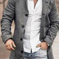 New Men's Woolen Stand Collar Mid-length Casual Coat with Pockets