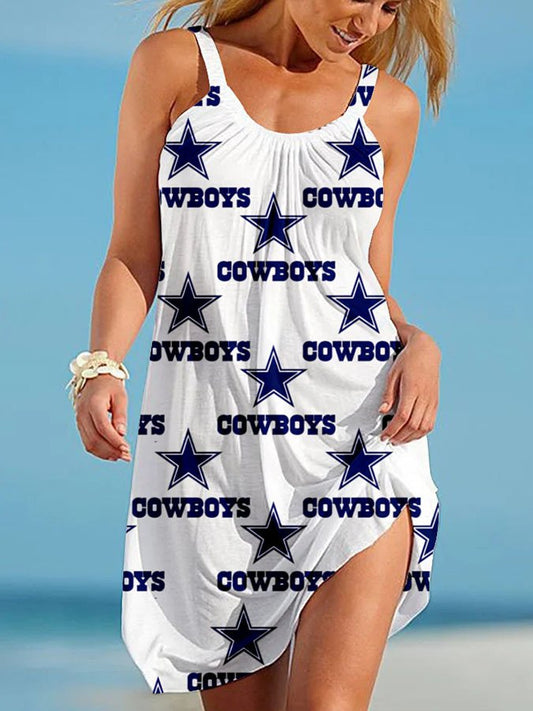 Cowboys Printed Vacation Casual Dress