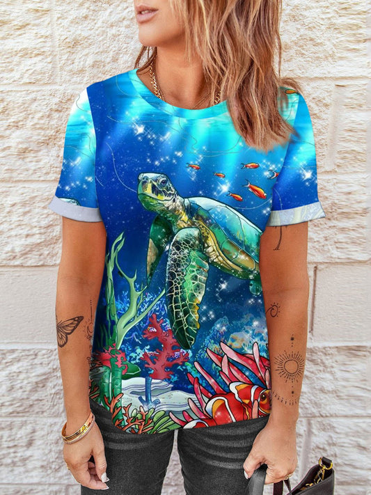 Turtle Print T-Shirt