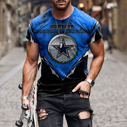 Mens NFL Football Game Printed Fashion T-shirt