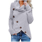 Button Solid Long Sleeve Lightweight Sweaters