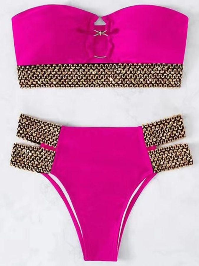 Fashion Sexy Ring Push Up Swimsuit