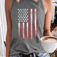 Women's Baseball Flag Print Crew Tank Top