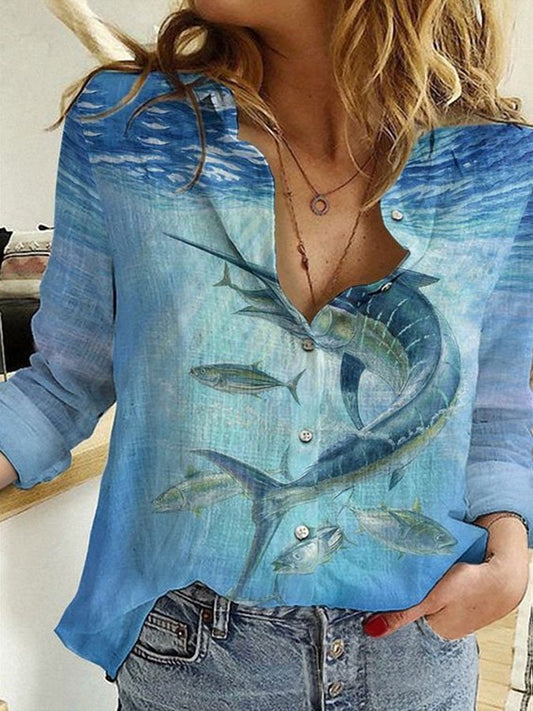 Ocean Collection Printed Long Sleeve Shirt