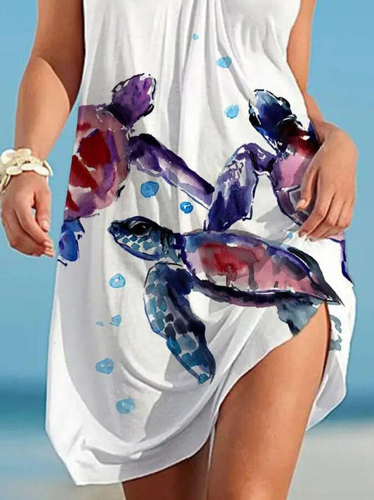 Turtle Print Beach Dress