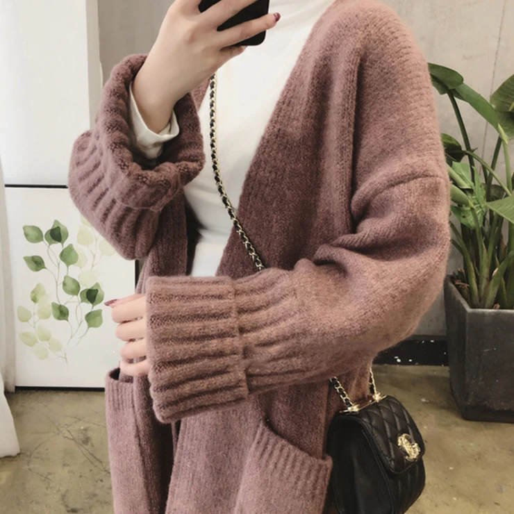 Loose And Lazy Mid-length Sweater Coat