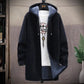 2022 Men Casual Sweaters Jacket Slim Long Thick Warm Hooded Sweater Coat