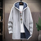 2022 Men Casual Sweaters Jacket Slim Long Thick Warm Hooded Sweater Coat