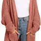 Batwing Sleeve Solid Color Pocket Cardigan