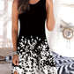 Printed round neck sleeveless dress